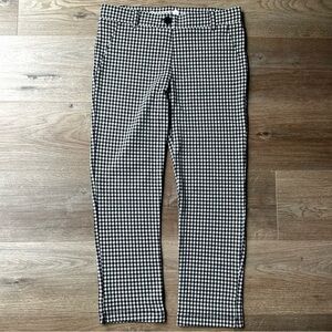 Betabrand Classic Dress Yoga Pants Cropped Gingham Black White Size S Women’s